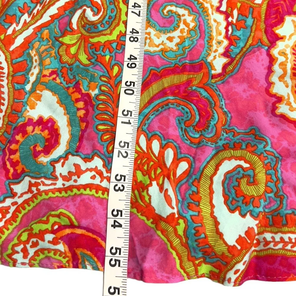 Ivy Street  Women's Maxi Sun Dress Pink Paisley Size XL Tie Waist Rayon - Picture 9 of 9